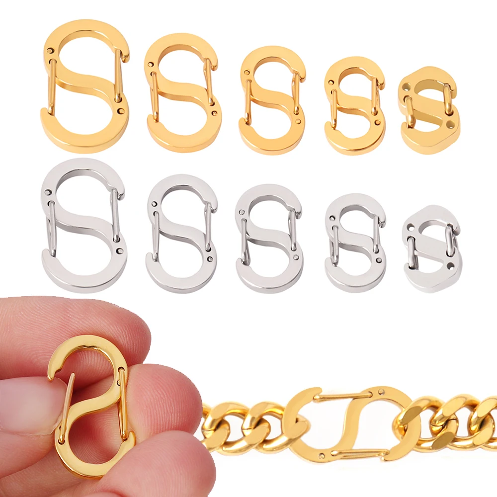 4PCS Застежка из нержавеющей стали S Форма Пряжка Весна Лобстер Застежки Крючки