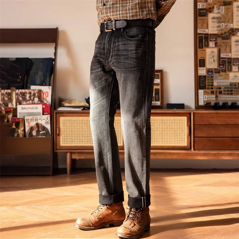 Мужские джинсы Red Tornado Dark Wash черные джинсовые брюки Selvage 12 5 унций прямые