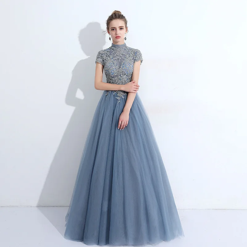 

2023 New Bridal Evening Dress Long Lace Banquet Host Performance Dress Bridesmaid Dress Toast Dress Female