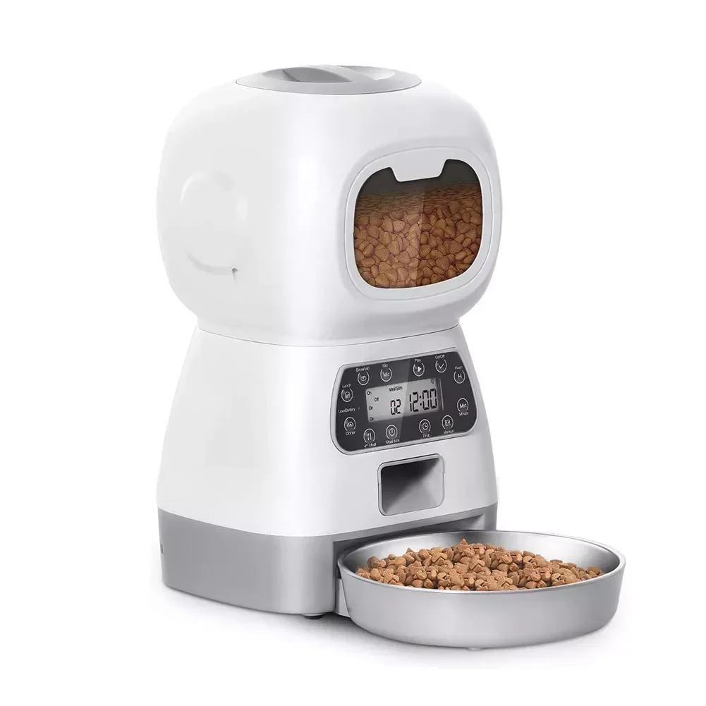 

3.5L Automatic Pet Feeder Food Dispenser for Cats Dogs Smart Voice Record Timer Eating Bowl Container Auto Feeding Pet Supplies