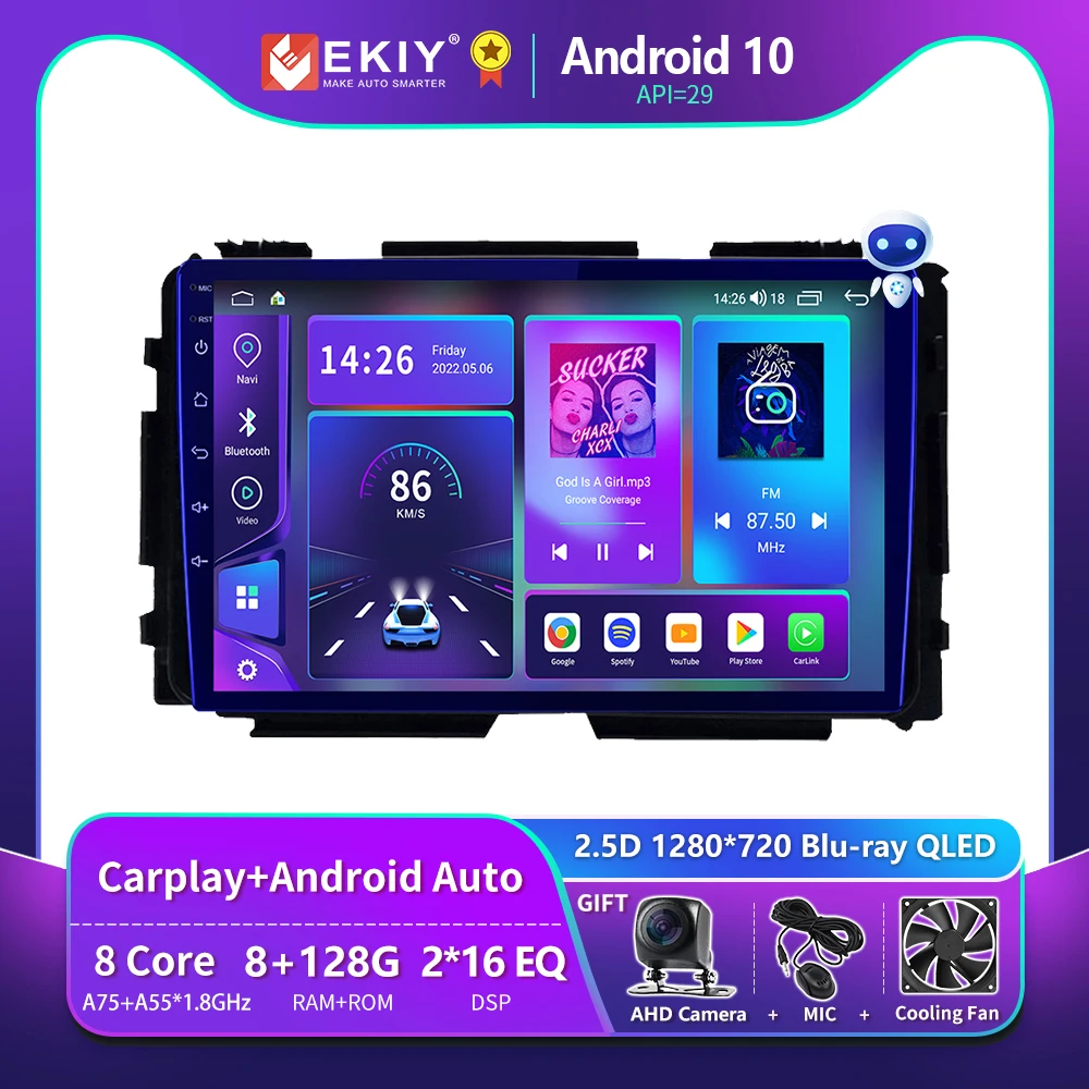 EKIY T900 8G 128G For Honda Vezel HR - V HRV HR V 2015 - 2017 Car Radio Multimedia Video Player Navigation GPS Android Auto 2din