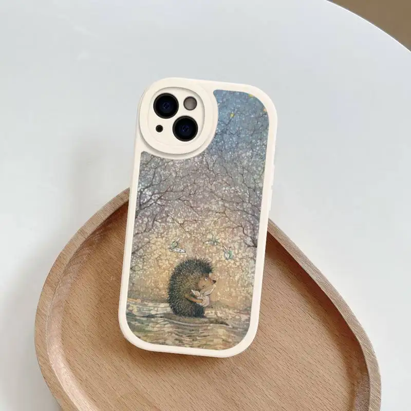 Hedgehog in the fog Phone Case Hard Leather For iPhone 14 13 12 Mini 11 14 Pro Max Xs X Xr 7 8 Plus