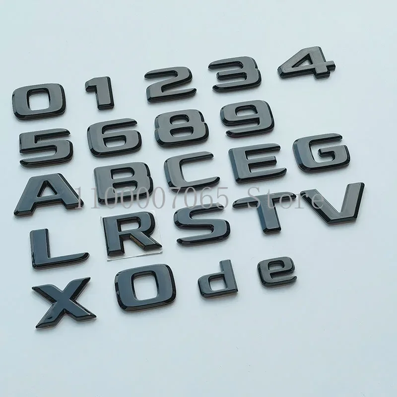 

DIY 2017 Glossy Black Flat Letters Numbers 012345689 ABCEGLRSTVX De ABS Emblem for Mercedes AMG Car Trunk Nameplate Logo Sticker