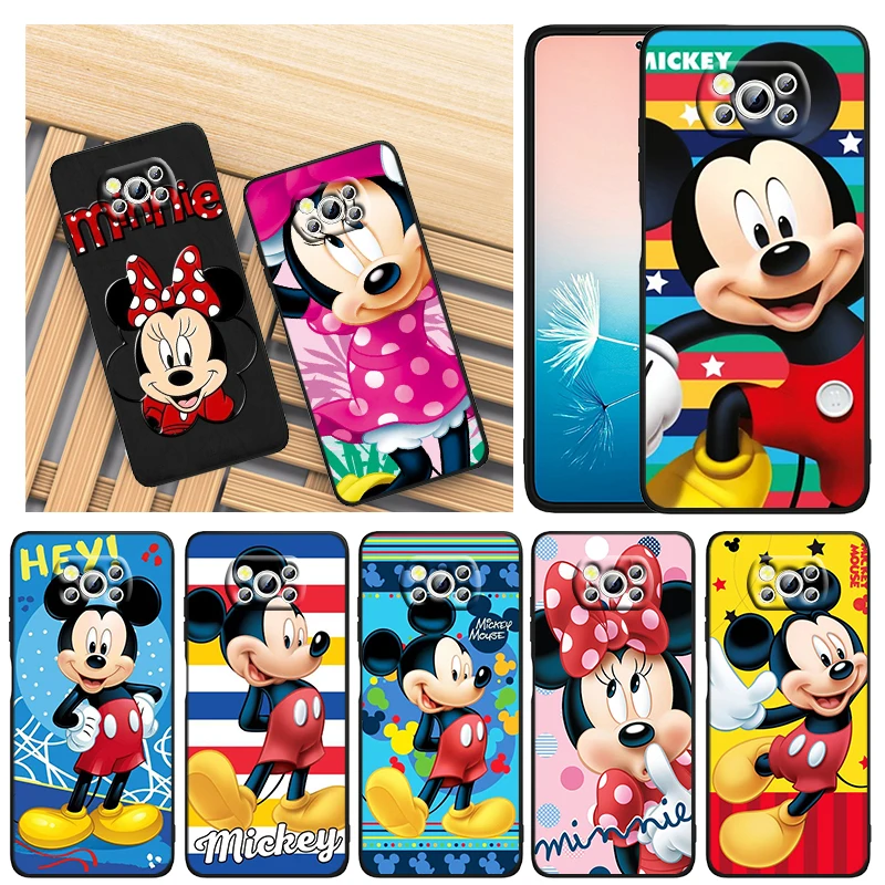 

Mickey Minnie Cool Disney For Xiaomi Mi Poco X4 X3 NFC F4 F3 GT M5 M5s M4 M3 Pro C40 C3 5G Black Soft TPU Capa Phone Case