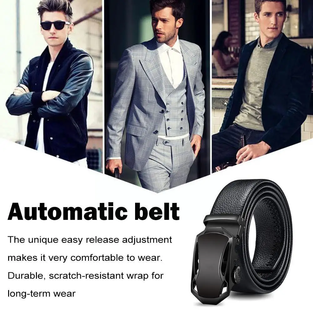 

Men'S Belt Metal Automatic Buckle High Quality Business Work Belt Paired With Jeans Cheap Belt Gift For Father And Boyfrien R8R5