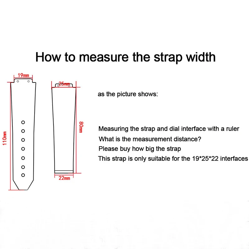 Watch Accessories 25 * mm 19 mm Natural Silicone Watch Strap For Hublot Strap Men's and Women's Watch Strap