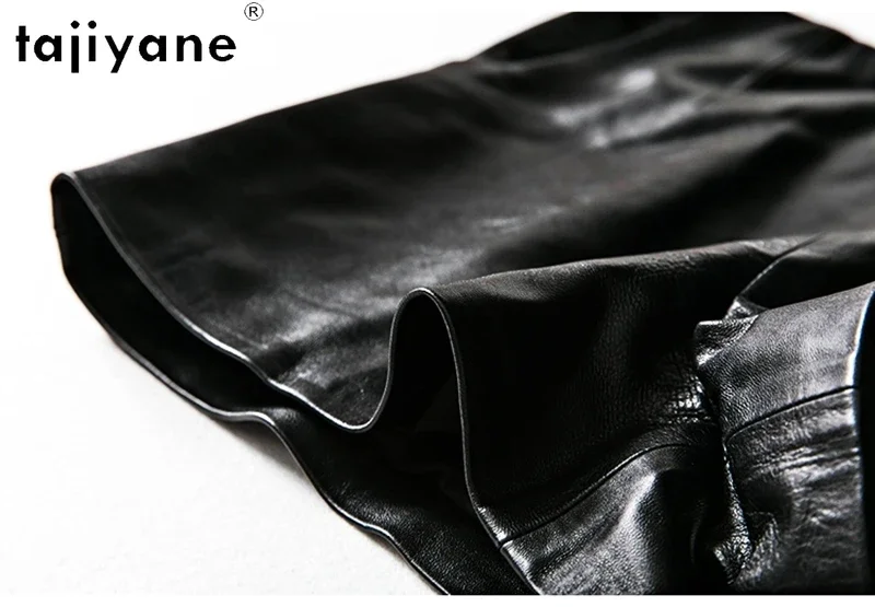 TAJIYANE Шорты из натуральной овчины осенняя одежда 2024 женские черные короткие