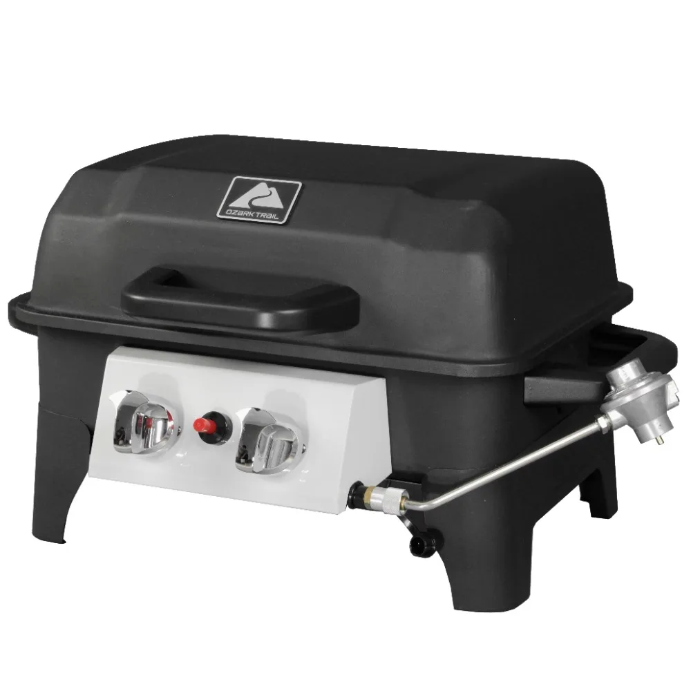 

Ozark Trail 2 Burner Portable Propane Gas Grill, GBT2226W, Black bbq grill portable grill barbecue grill