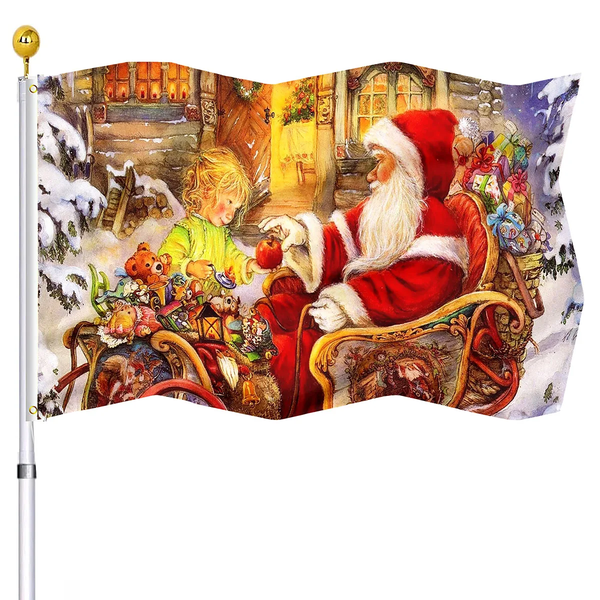 Флаг сочельник Санта-Клауса зимнее рождественское праздничное украшение для