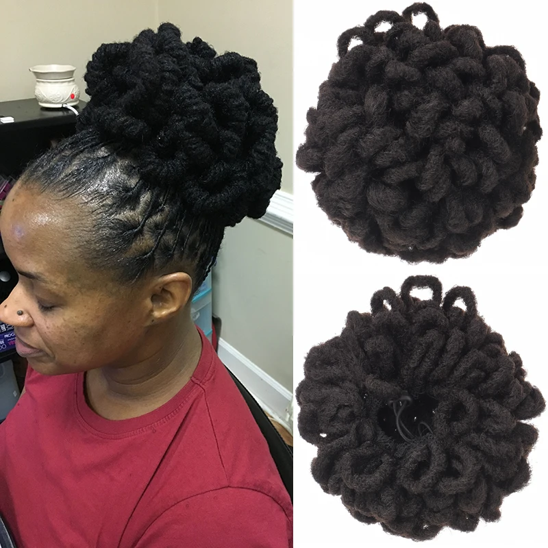 MANWEI Synthetic Chignon Bun Afro For Woman Daily Use African Extensions Soft Artificial Hairpiece For Fake Hair