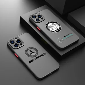 Чехол для телефона AMG-Dark с логотипом, чехол для Apple iPhone 15, 14, 13, 12, 11, XS, Mini Pro Max, 8, 7, 6S, 6, XR, X Plus, матовый полупрозрачный чехол