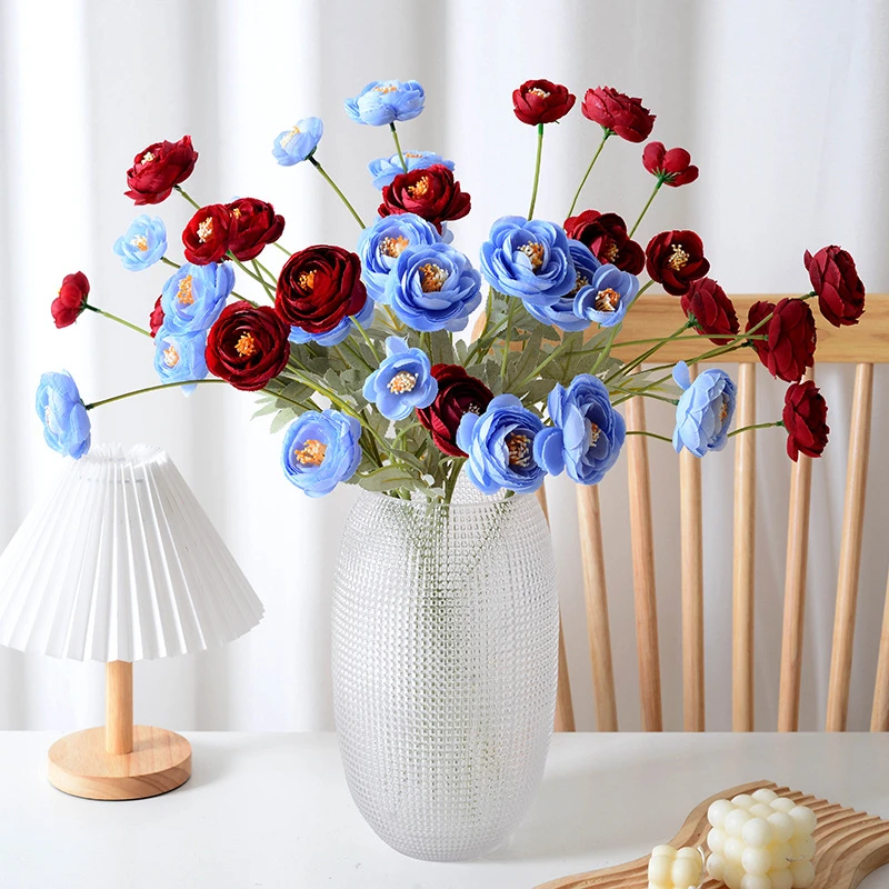 

Simulated 4 Camellia Blossoms Simulated Rose Family Hotel Wedding Decoration Artificial Flowers