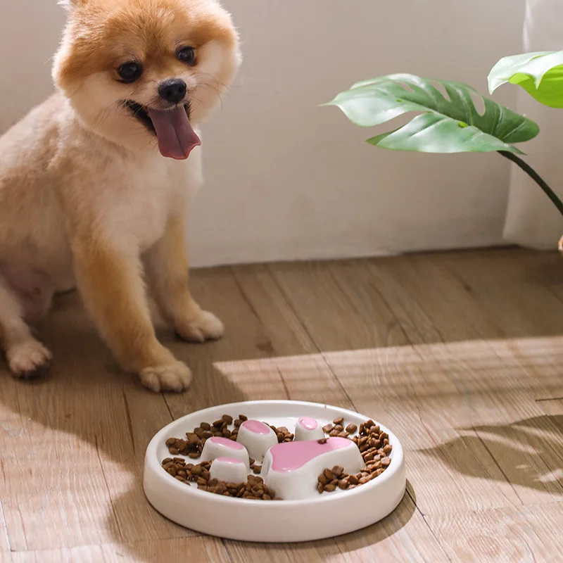 

Slow Food Bowl Ceramic Food Bowl for Dogs and Cats Slow Food Bowl Pet Supplies Anti Knock Anti Choke Feeder