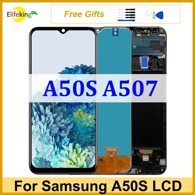 ЖК-дисплей 6,5 дюйма для Samsung Galaxy A50S, A507, дисплей, зеркальная сенсорная панель, дигитайзер в сборе, запасные части для ремонта