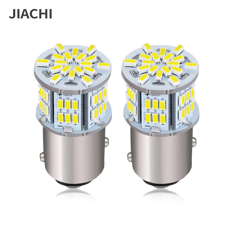 

JIACHI 100 шт. 1156 1157 Светодиодные Лампы BA15S P21W 3014 чип 54smd автомобильные запасные задние фонари указатели поворота 12-24 в 6000k