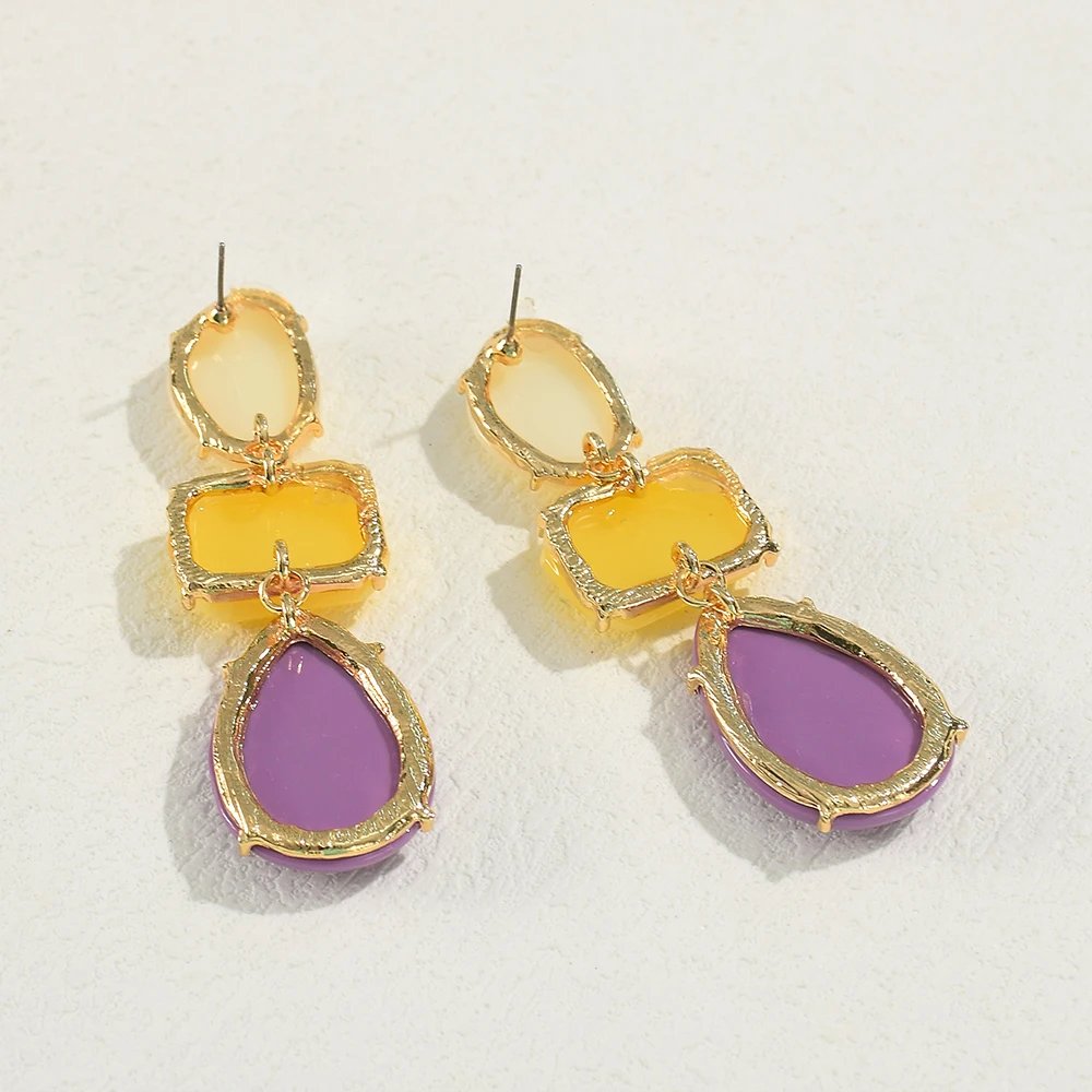 Женские винтажные серьги из акриловой смолы Разноцветные серьги-подвески с