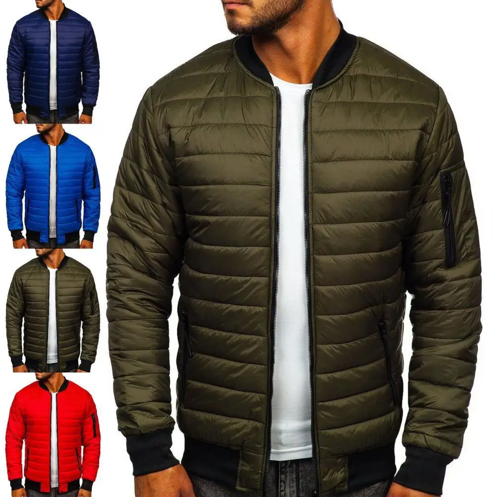 

Terrific Winter Jacket Zip-up Stand Collar Thick Great Stitching Winter Coat