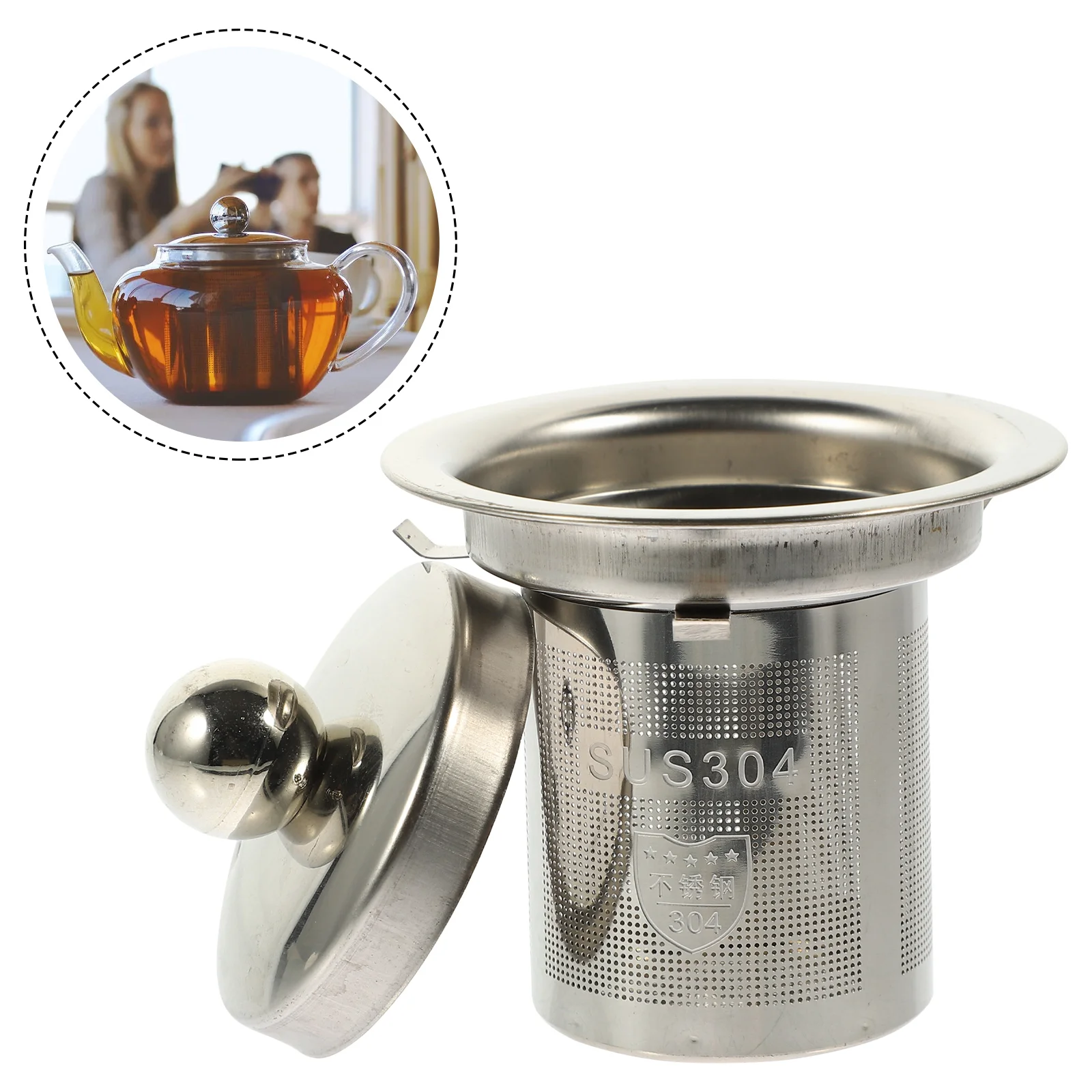 

Tea Infuser Leaf Loose Teapot Insert Filter Strainer Coffee Mesh Steeperholder Metal Pot Replacement