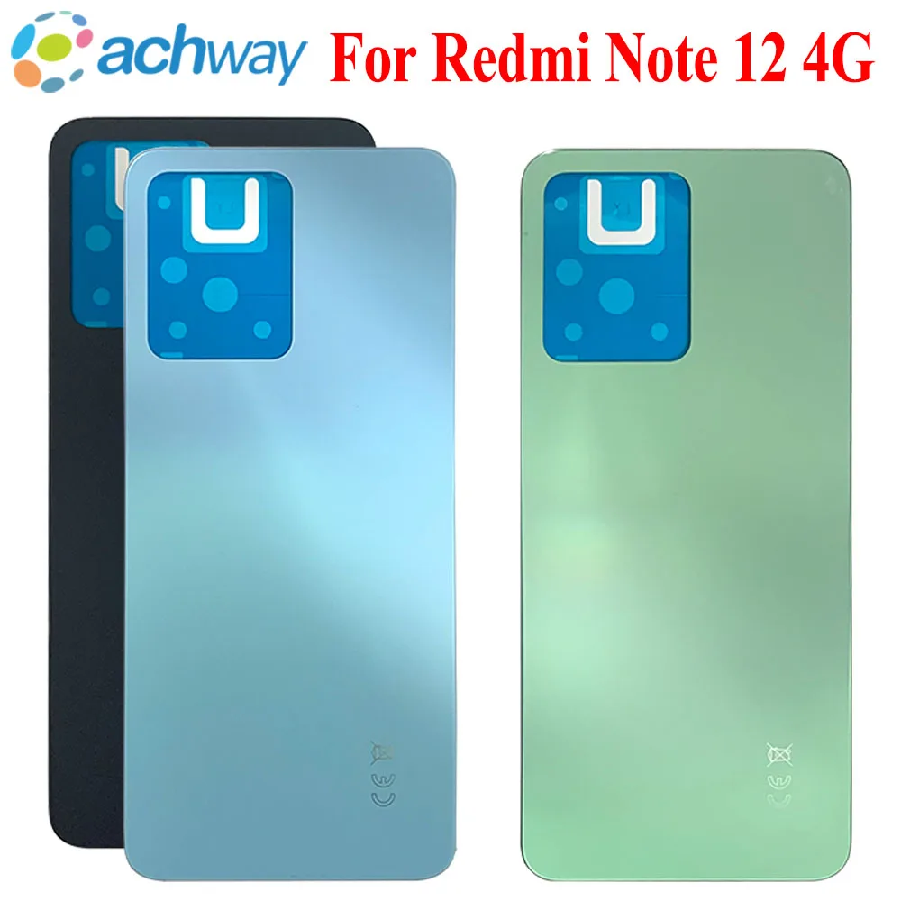 

6.67" For Xiaomi Redmi Note 12 4G Battery Cover Rear Housing Door Panel Replacement Parts New For Redmi Note 12 4G Back Cover
