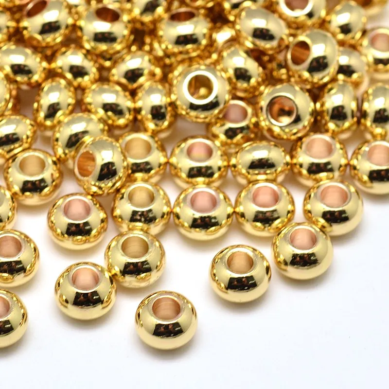 

Pandahall 20Pcs Golden Color Brass Flat Round Spacer Beads Loose Beads For DIY Jewelry Making Supplies Accessories