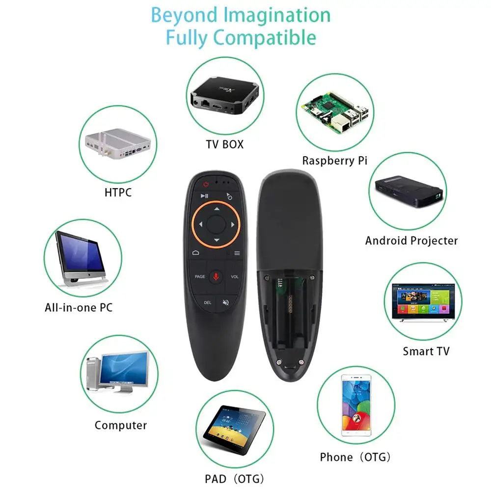 

G10s Fly Air Mouse Wireless 2.4GHz Mini Gyro Remote Control For Android Tv Box G10 Smart Voice Infrared Remote Control