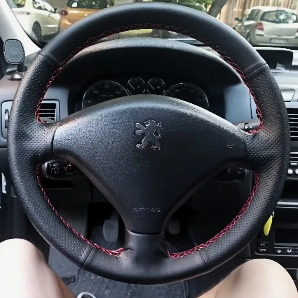 

Изготовленный на заказ оплетка на руль автомобиля, мягкий 100% подходит для Peugeot 307 SW 2005-2008 307 2001-2008, автомобильные товары, обертка на руль