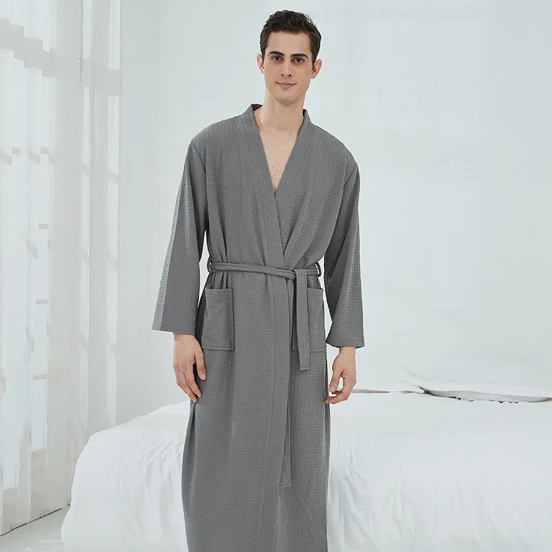 Couple Men's Robe Waffle Soft Bathrobe WInter Autumn Sleepwear Homewear For Couples Pyjama Pajama Robe