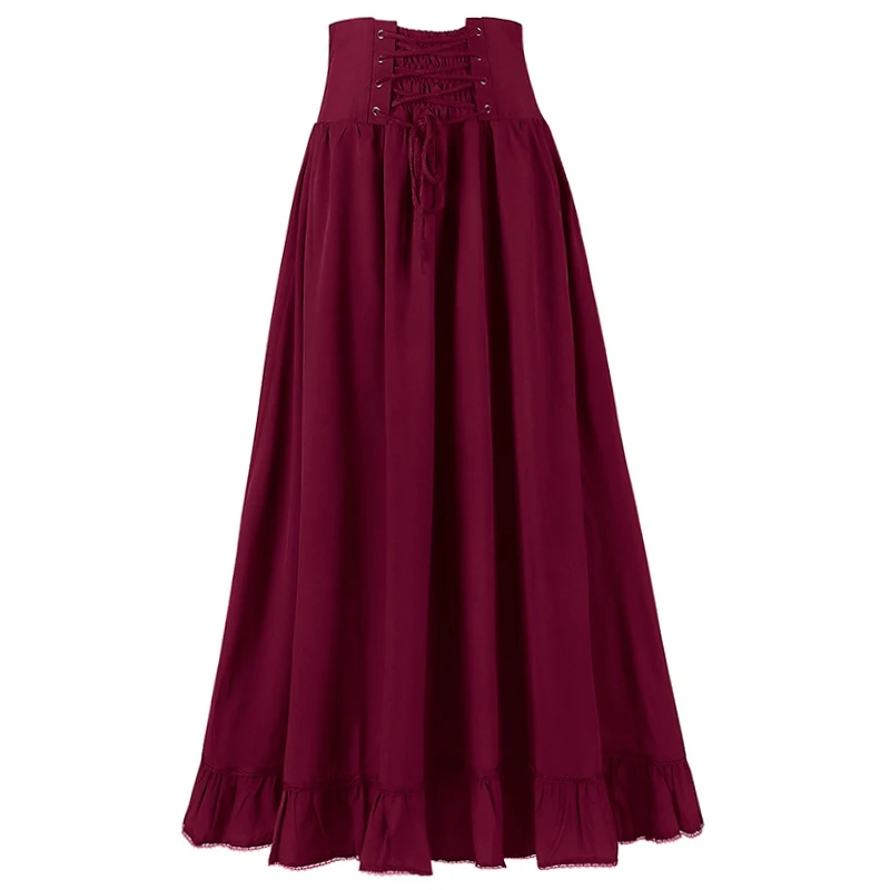 Женская макси-юбка с высокой талией и длинной трапециевидной формы