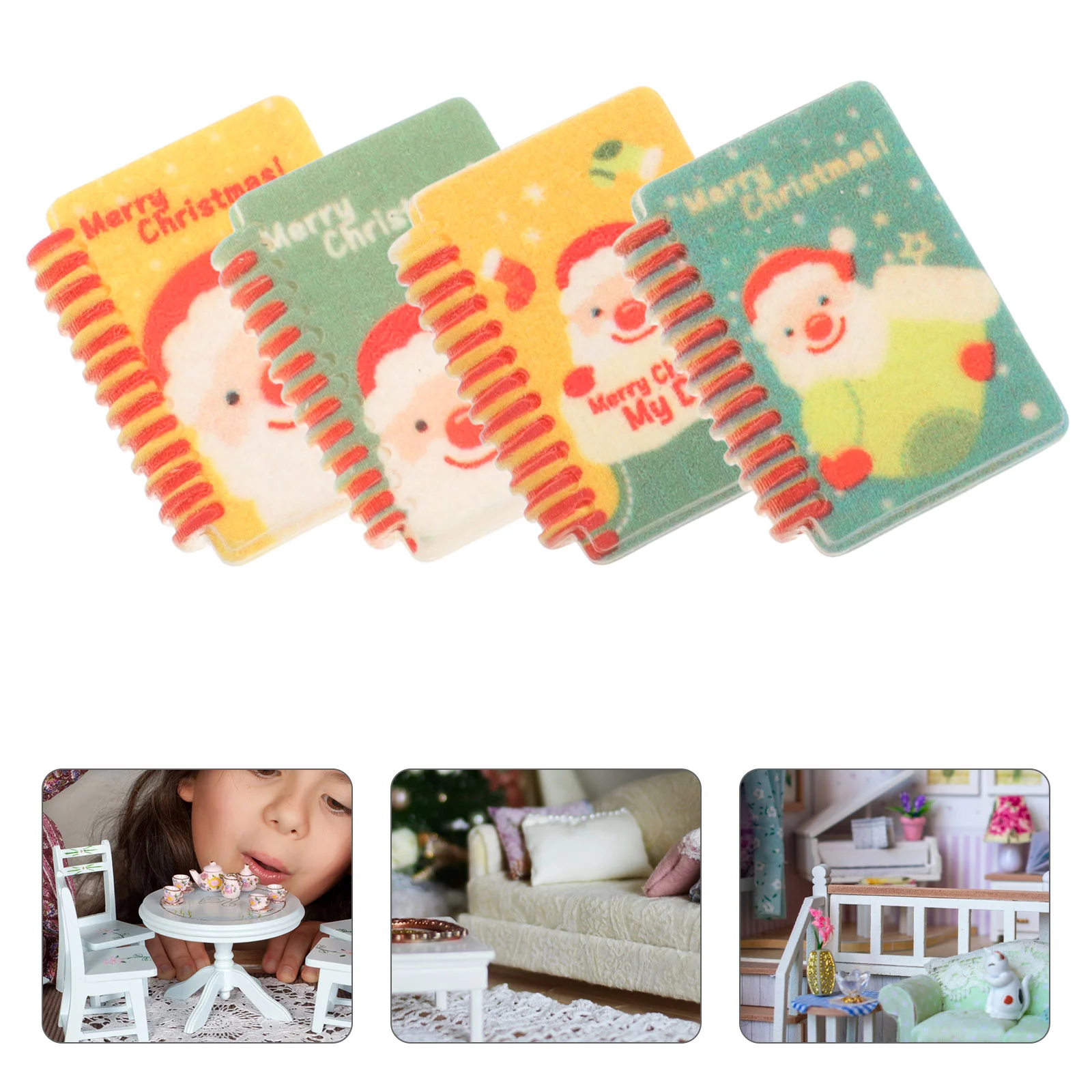 

12 Pcs Mini Notebook Miniature Notepads Plaything Little Rag Dollhouse Resin