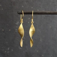 vintage style textured leaf pendant stud earrings trendy personality female metal stud earrings charm fashion party gift jewelry