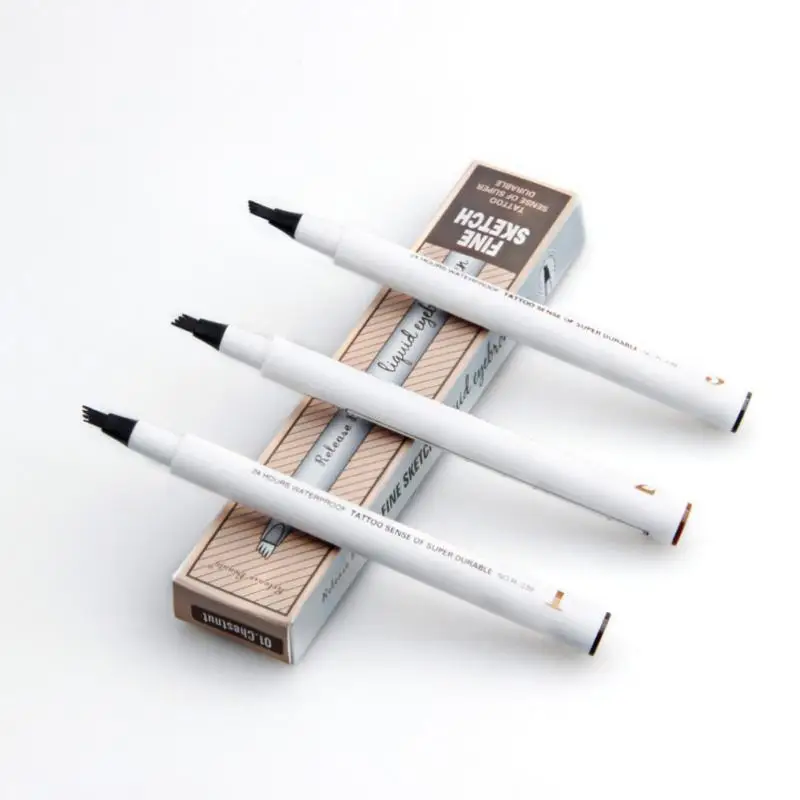 

3 Colors Four-headed Easy To Use Waterproof Natural Eyebrow Anti-sweat Eyebrow Pencil Makeup Tools Lazy Beginner