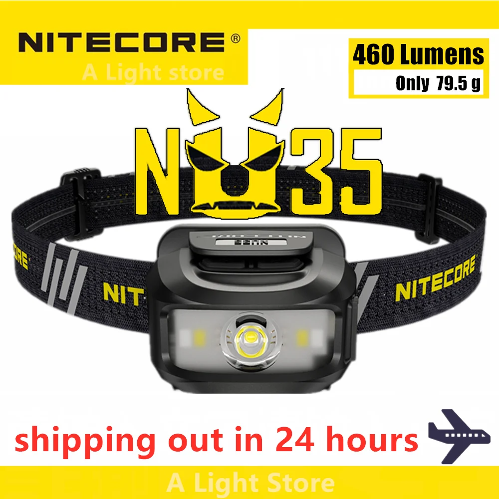 

NITECORE NU35 headlamp 460 Lumens Can Use both The Built-in Battery or AAA Battery ,USB-C Direct Charge EDC flashlight