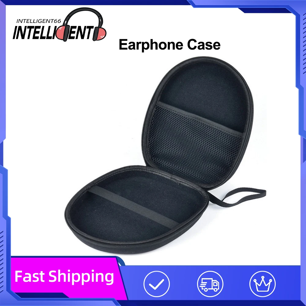 

Black Earthquake Resistant Headphones Storage Box Portable Headphone Box Hold Storage Box Waterproof Earphone Storage Bag Oval