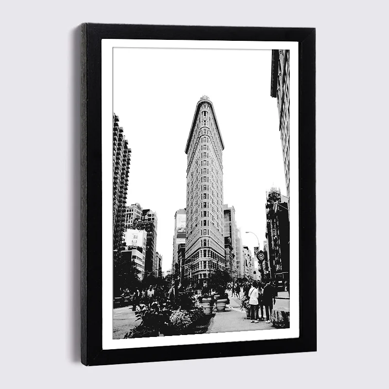 Черная фоторамка уличные большие часы Картина на холсте 5x7 8x12 дюймов деревянная