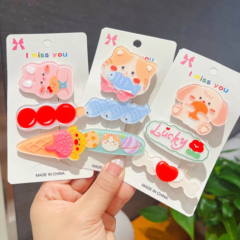 

Wholesale 90pcs Korean Style Soft Cute Bear Hairpin Set Women's Summer Cute Girl's Heart Bangs Break Hairpin Elegant Side Clip
