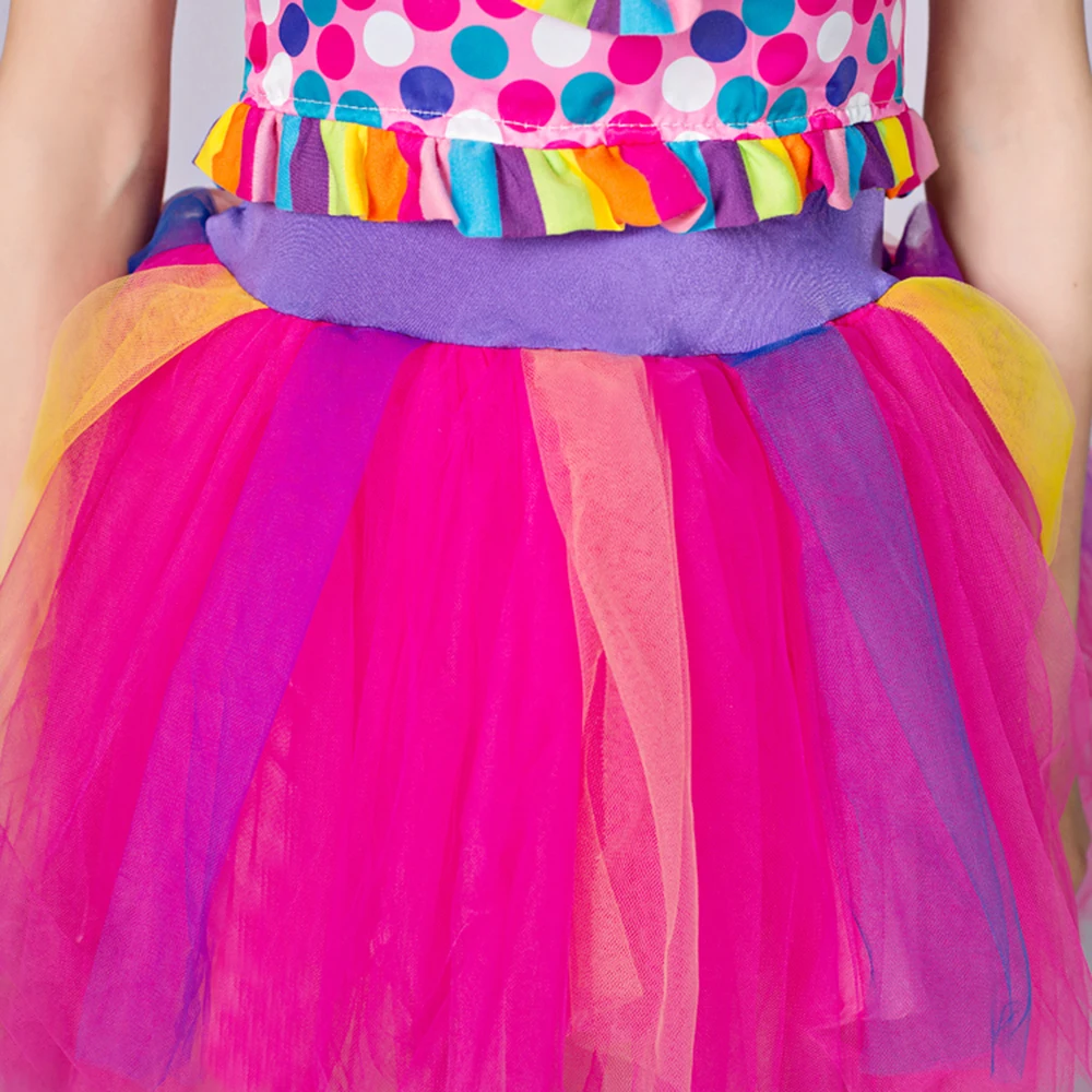 Костюм Радужного Циркового Клоуна Унисекс Топ И Брюки Забавный Наряд Джокера Для