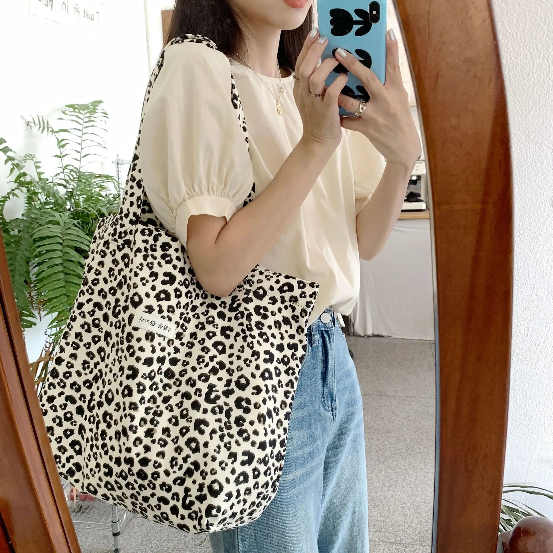 Повседневная Сумка-тоут с леопардовым принтом в стиле ретро модная