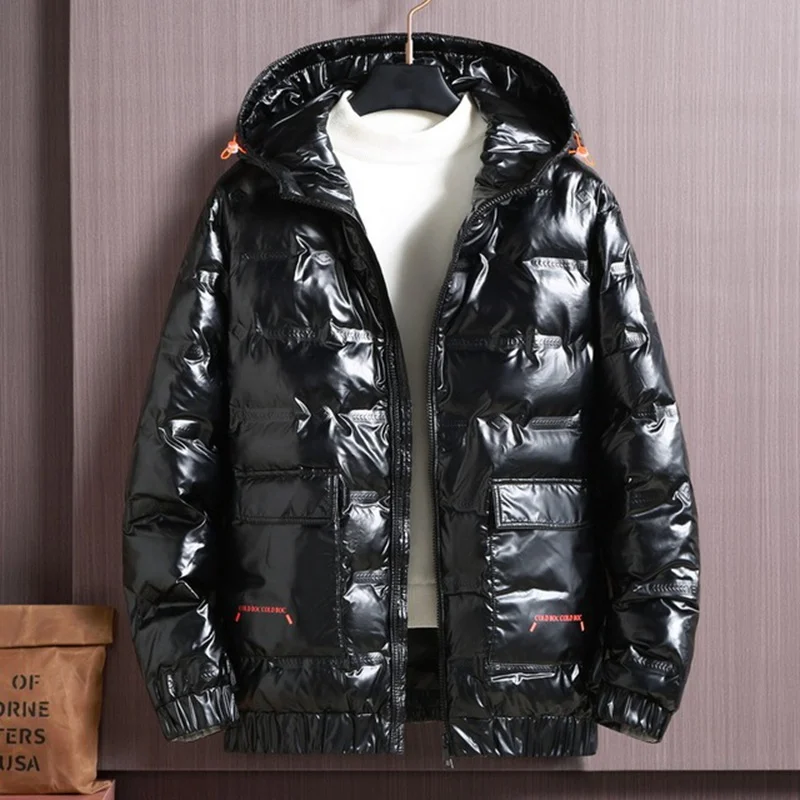 

2023 Men's Winter Jacket Down Husband Hood Oversize Jacket Padded Shiny Warm Parka Black Extra Large Size 7xl 9 XL 12 10XL Big