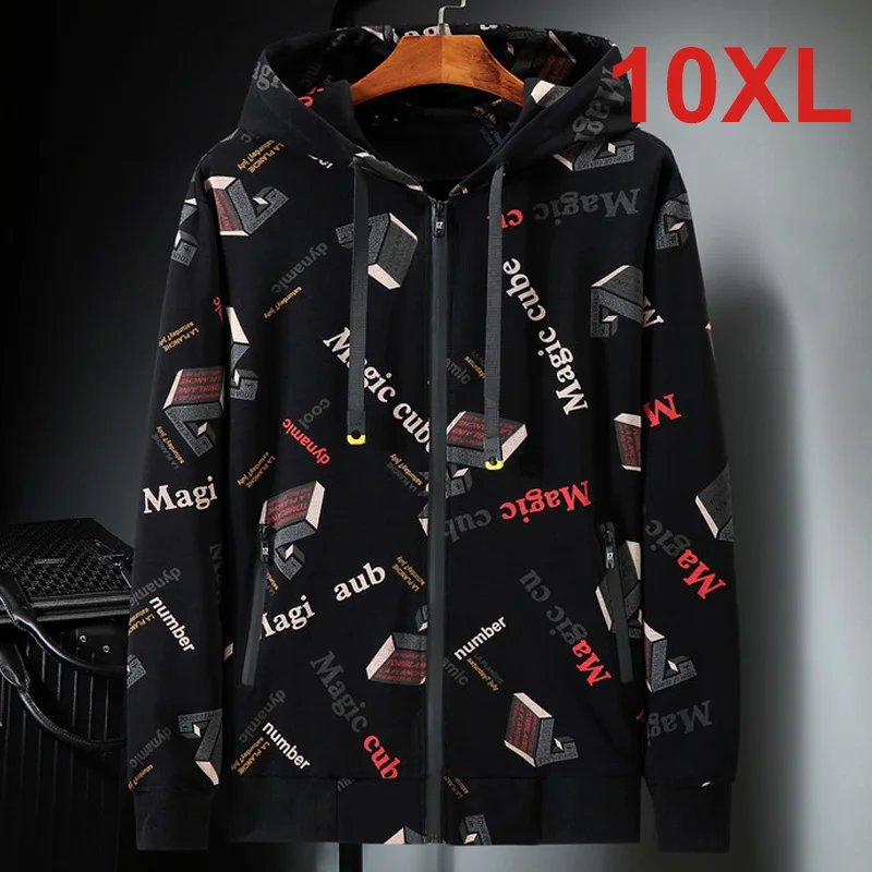 

Big Size Sweatshirt Jacket Men Plus Size 10XL Hoodies Streetwear Casual Print Sweatshirt Hooded Oversize Tops Autumn Male HX500