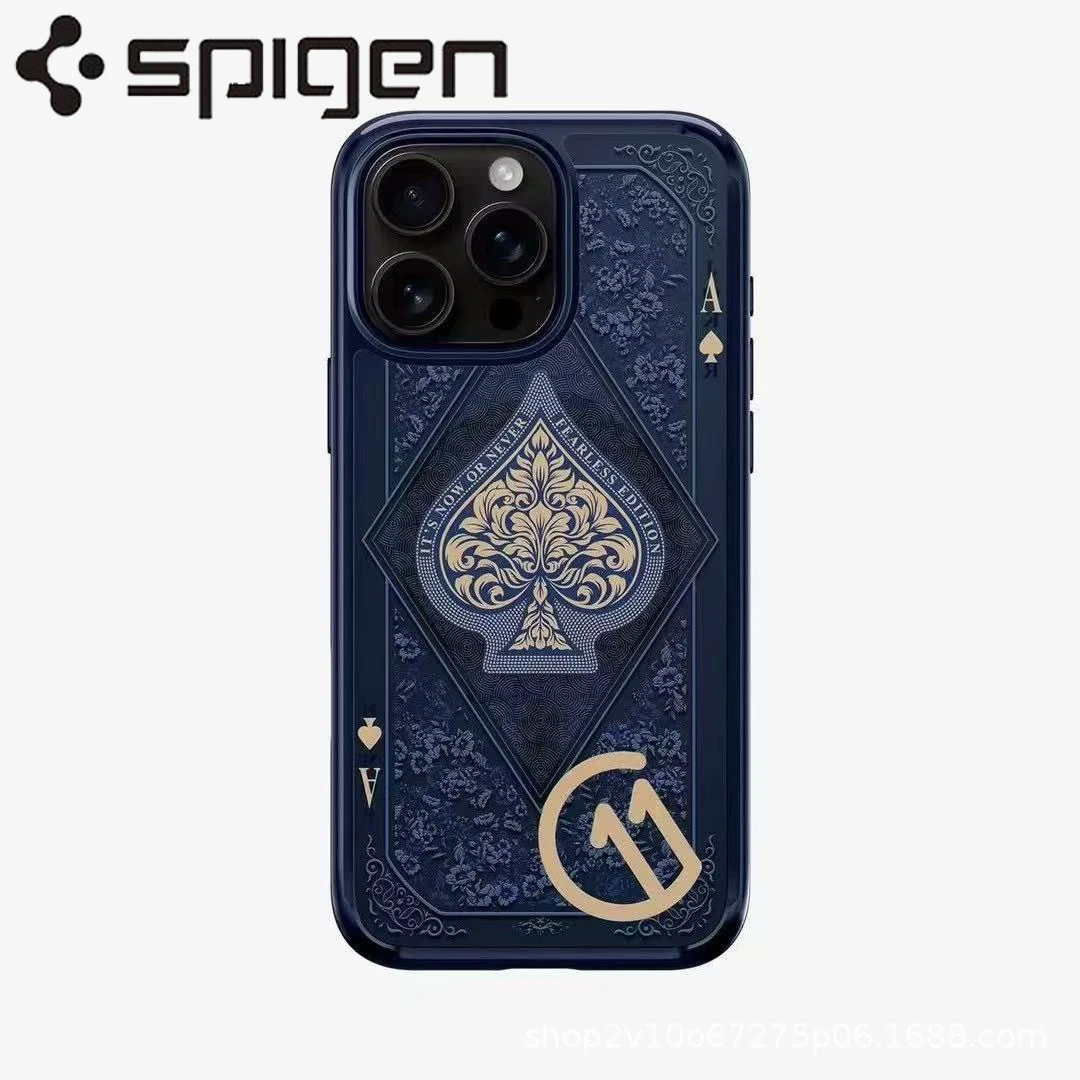 Фото Оригинальный противоударный защитный чехол Spigen для iPhone 16 Pro Max, 14, 13, 12 Pro, Red Peach Technology с магнитной технологией. №1