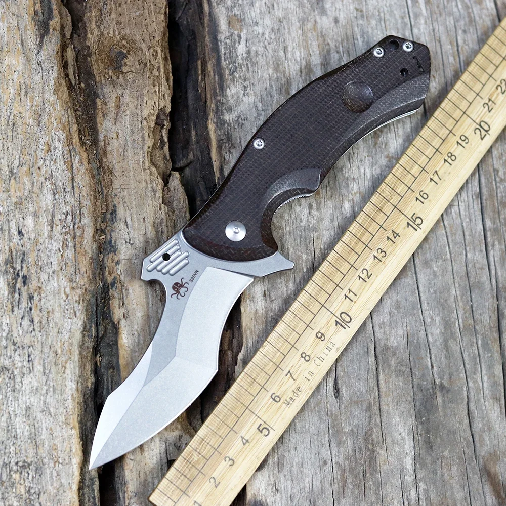 

Witch Folding Knife S35VN Blade High Quality Linen Handle Pocket EDC Camping Tool Sharp Fruit Knife
