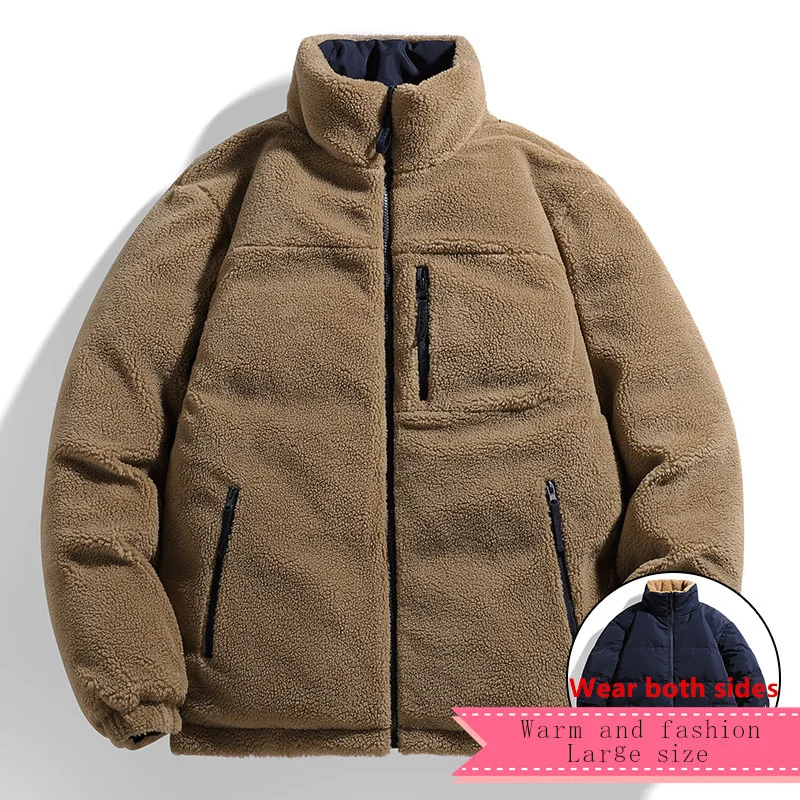 

2022 New Korean Double-Sided Coat In Autumn Winter Adding Plush Jacket For Men's Wear Thickening Cotton-Padded Clothe Leisure
