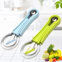 3 in 1 stainless steel carving knife fruit tool set fruit watermelon ball digging spoon utility kitchen carving divider tool