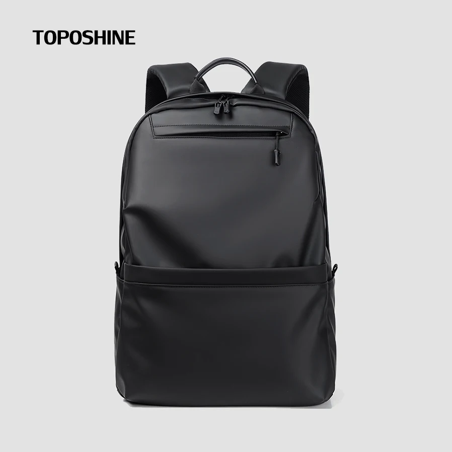 

Toposhine Black Gray Coated Oxford Men Backpack High Quality Business Travel Knapsack Notebook Waterproof 15.6" Laptop Backpacks