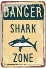 Металлический знак опасная Акула, настенный Декор для дома, паба