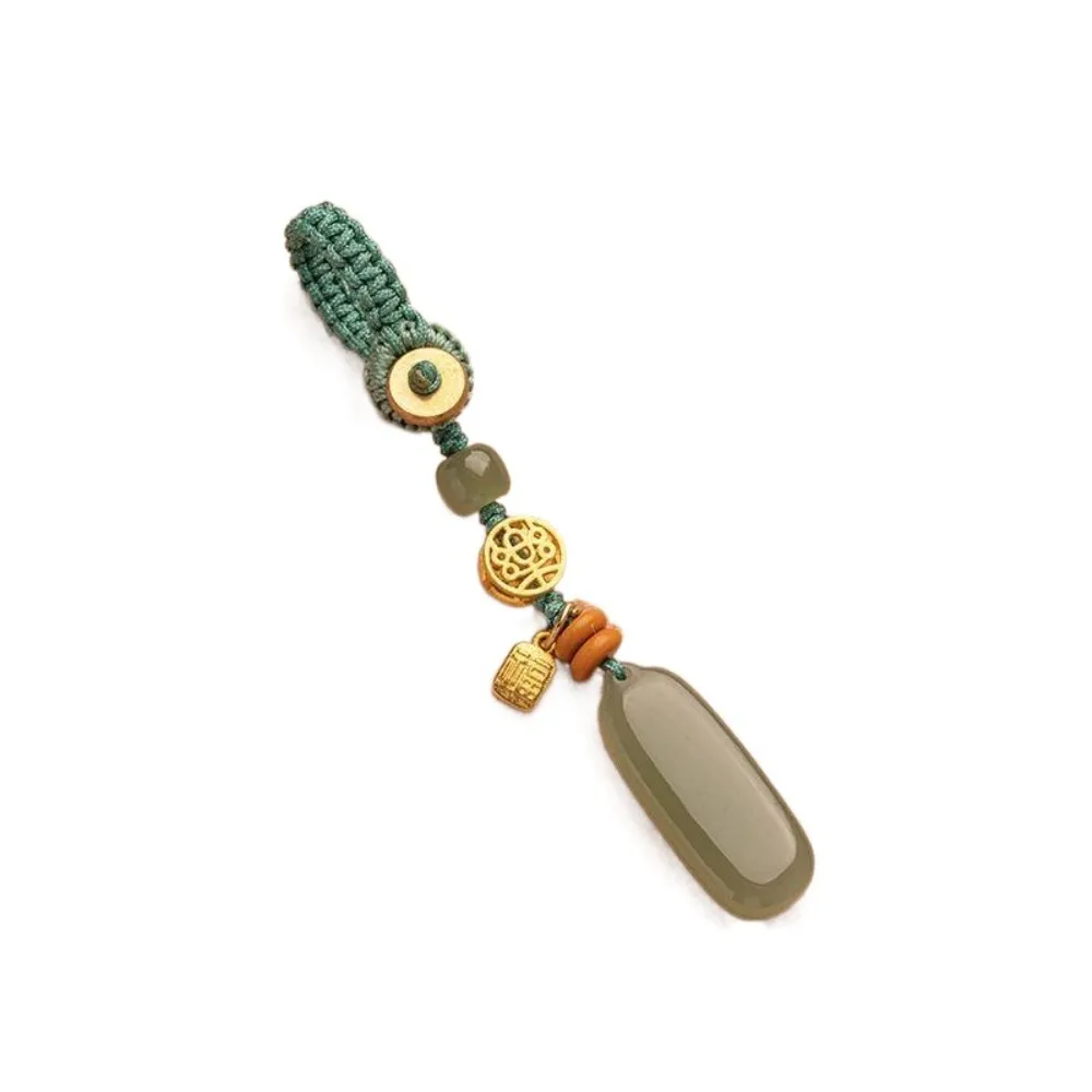 

Натуральный нефрит Хэтянь, автомобильный брелок для ключей, индивидуальный кулон, подвески для ключей «Странility», зеленый мир, цепочка для мобильного телефона, пара