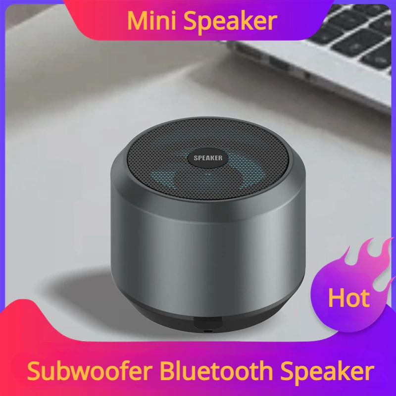 

Wireless Bluetooth Indoor Stereo Subwoofer MINI Portable Speaker Radio Music Sound Box Wireless Speaker Small Steel Cannon Gifts