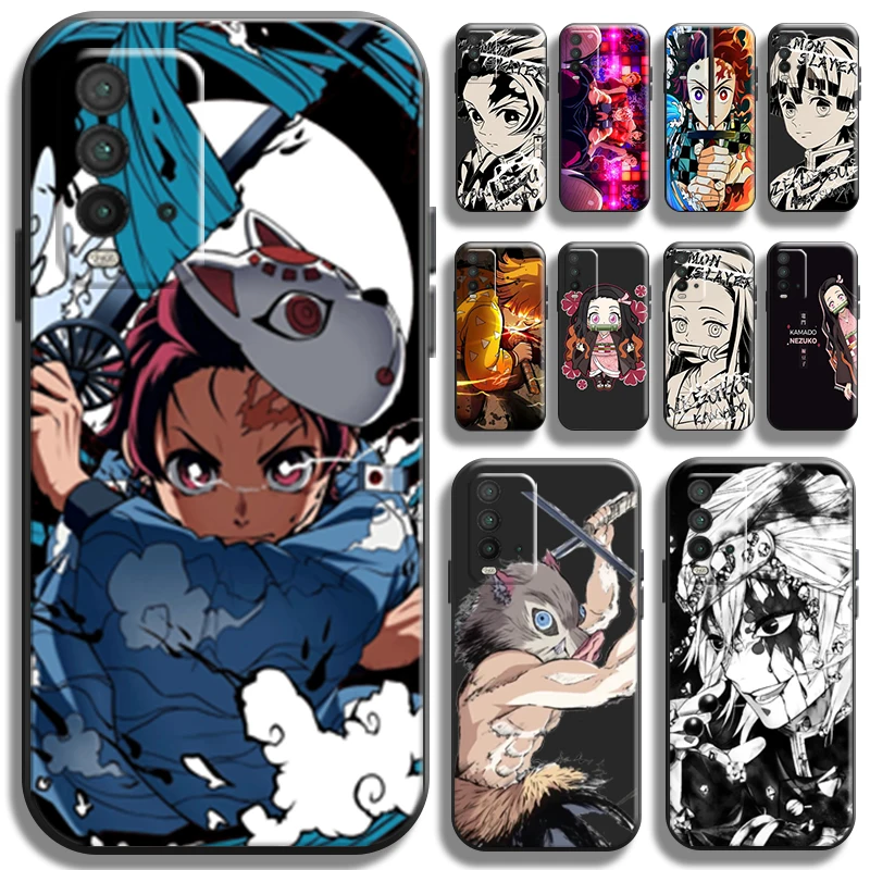 

Demon Slayer Uzui Tengen Phone Case For Xiaomi Redmi 9T 6.53 Inch Back Shockproof Soft Carcasa TPU Funda Coque Liquid Silicon