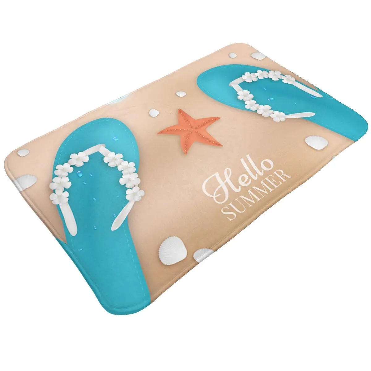 

The Summer On The Beach Bathroom Rugs Soft Absorbent Bath Rugs, Non-Slip Shower Carpet Bath Mats for Bathroom Floor Tub Shower
