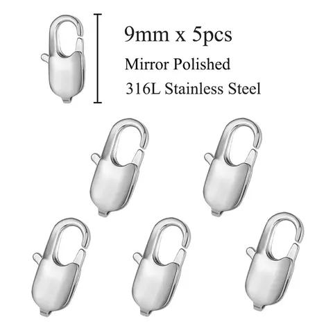 Застежки-лобстеры Unique Star, 5 шт., нержавеющая сталь 316L, золотистые